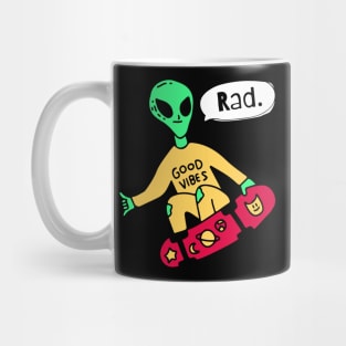 Alien On Skateboard Mug